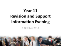 Y11 Revision Support Evening 2018