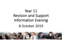 Year 11 Support & Information Evening 2019 Final