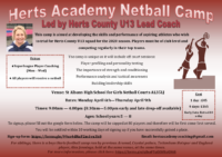 Herts Academy Netball Camp