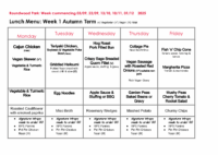 Autumn Term Menu – 2025