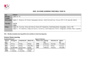 Home Learning Timetable Year 10 2025