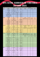 Extra-Curricular Time Table – Autumn 2025