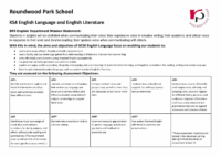 KS4 English Language & Literature Curriculum Overview & Map