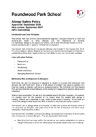 Allergy Safety Policy