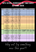Extra Curricular Clubs Timetable – AUTUMN 2026