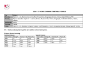 Home Learning Timetable Year 10 2026
