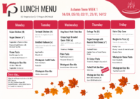 Week 1 Menu – Autumn 2026